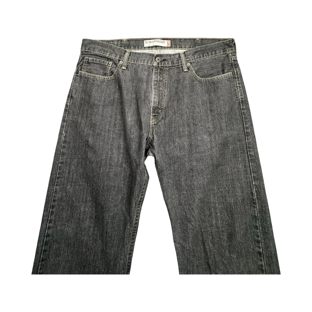 Levi's Jeans Mens 38x30 Gray 514 Slim Straight Denim Pants Classic Casual Cotton